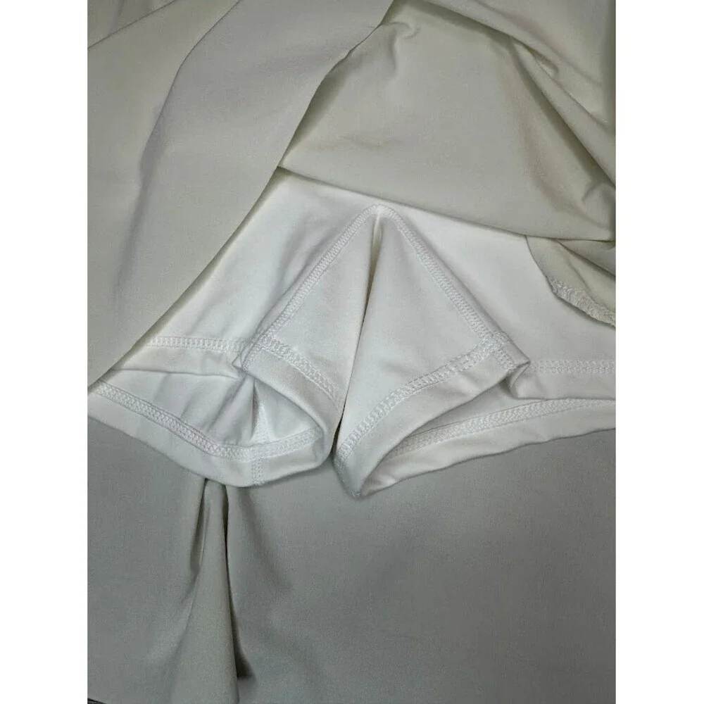 White Athletic Tennis Golf Skort Hidden Zip Pockets Built In Shorts XS